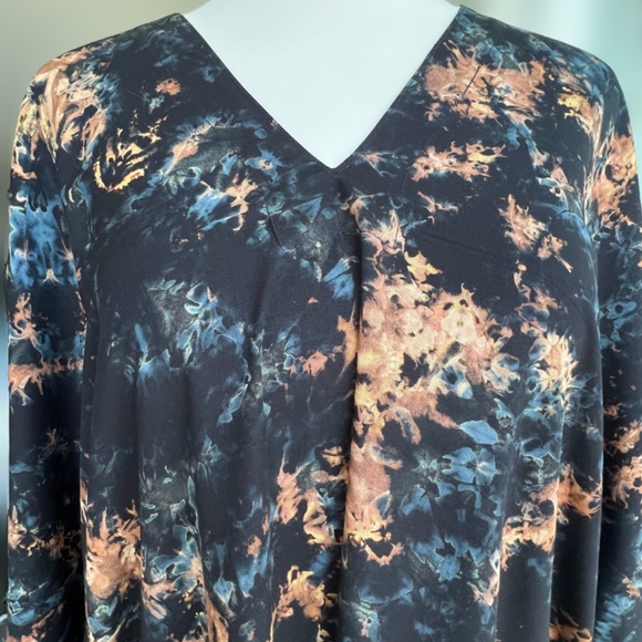 0108/ Black Brown Tie Dye , Short Kaftan - Picture 3 of 9